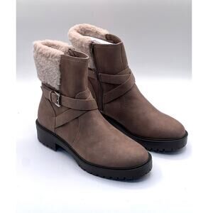 DV by Dolce Vita Oaklyn Faux Fur Moto Booties Tan Women's Size 10 M NWOB